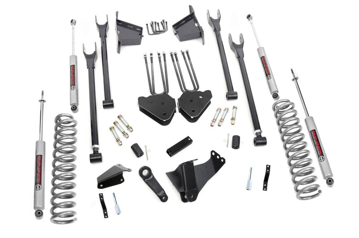 Ford F-250 Super Duty Suspension Lift Kit - Rough Country - 8 Inch Lift Kit | 4 Link | RR Blocks - '05-'07